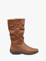 Hotter Derrymore II Leather Mid Calf Boots Rich Tan