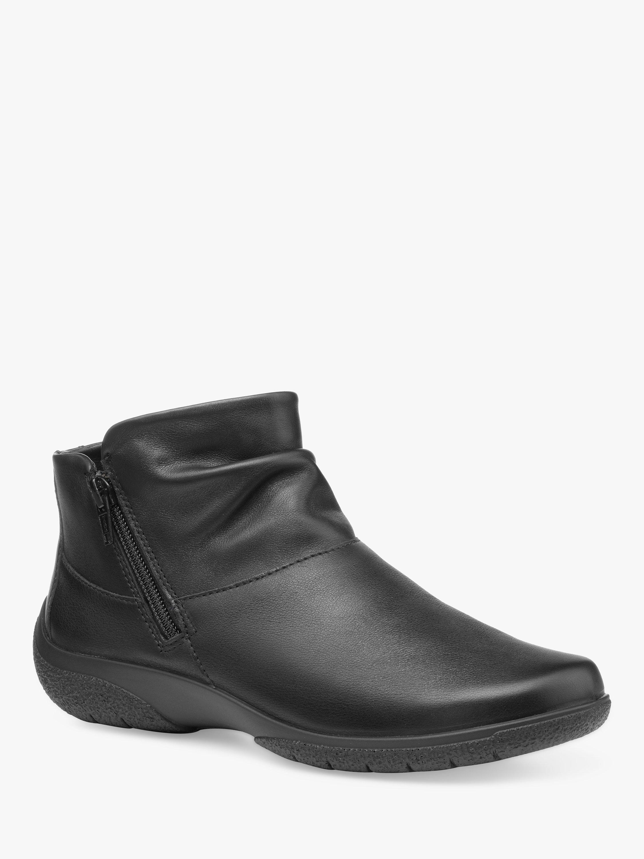 Product image 2 of 4, which shows Hotter Murmur Extra Wide Fit Leather Ankle Boots, Black, 8