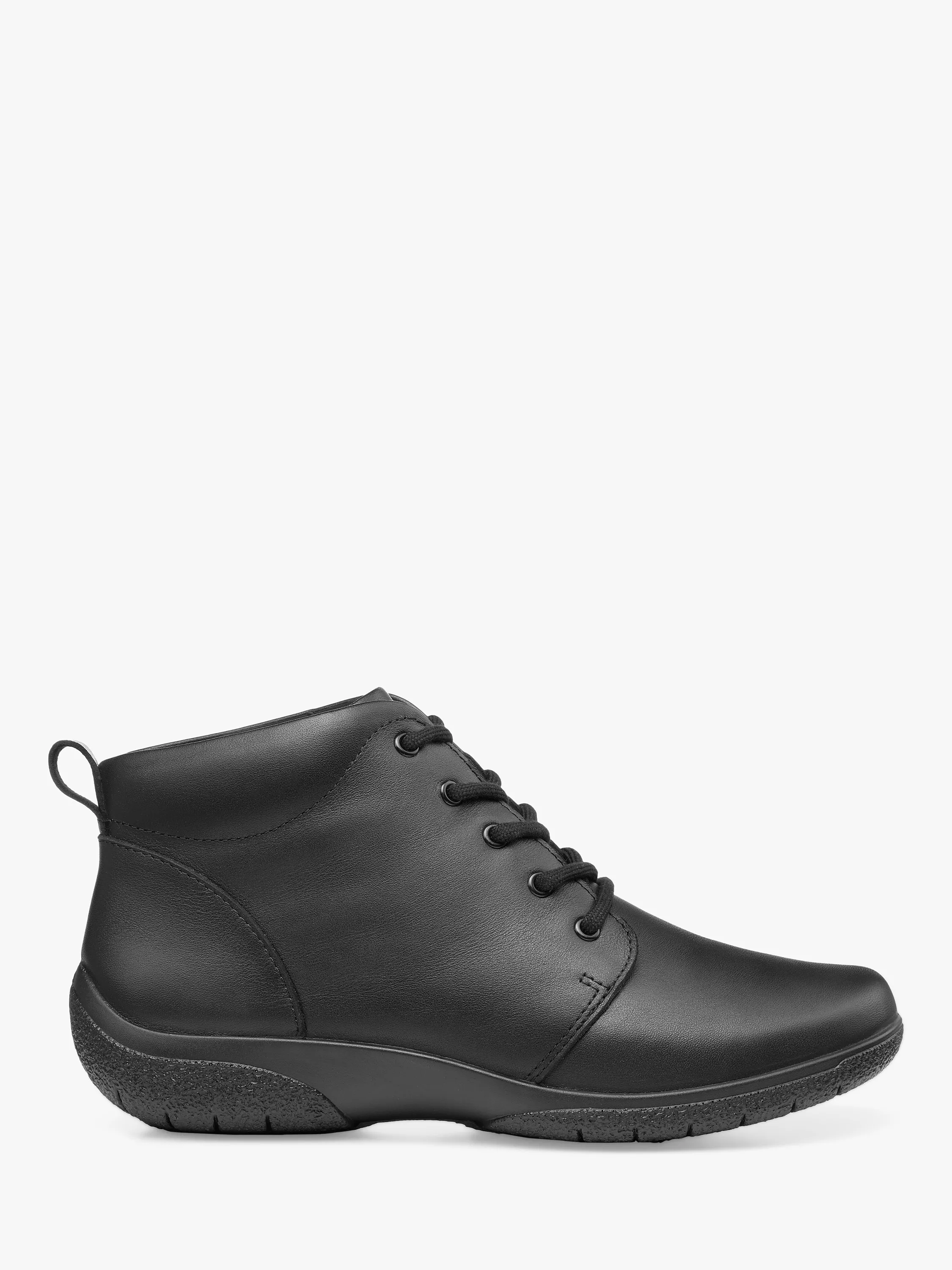 Hotter Ellery Wide Fit Leather Ankle Boots Black