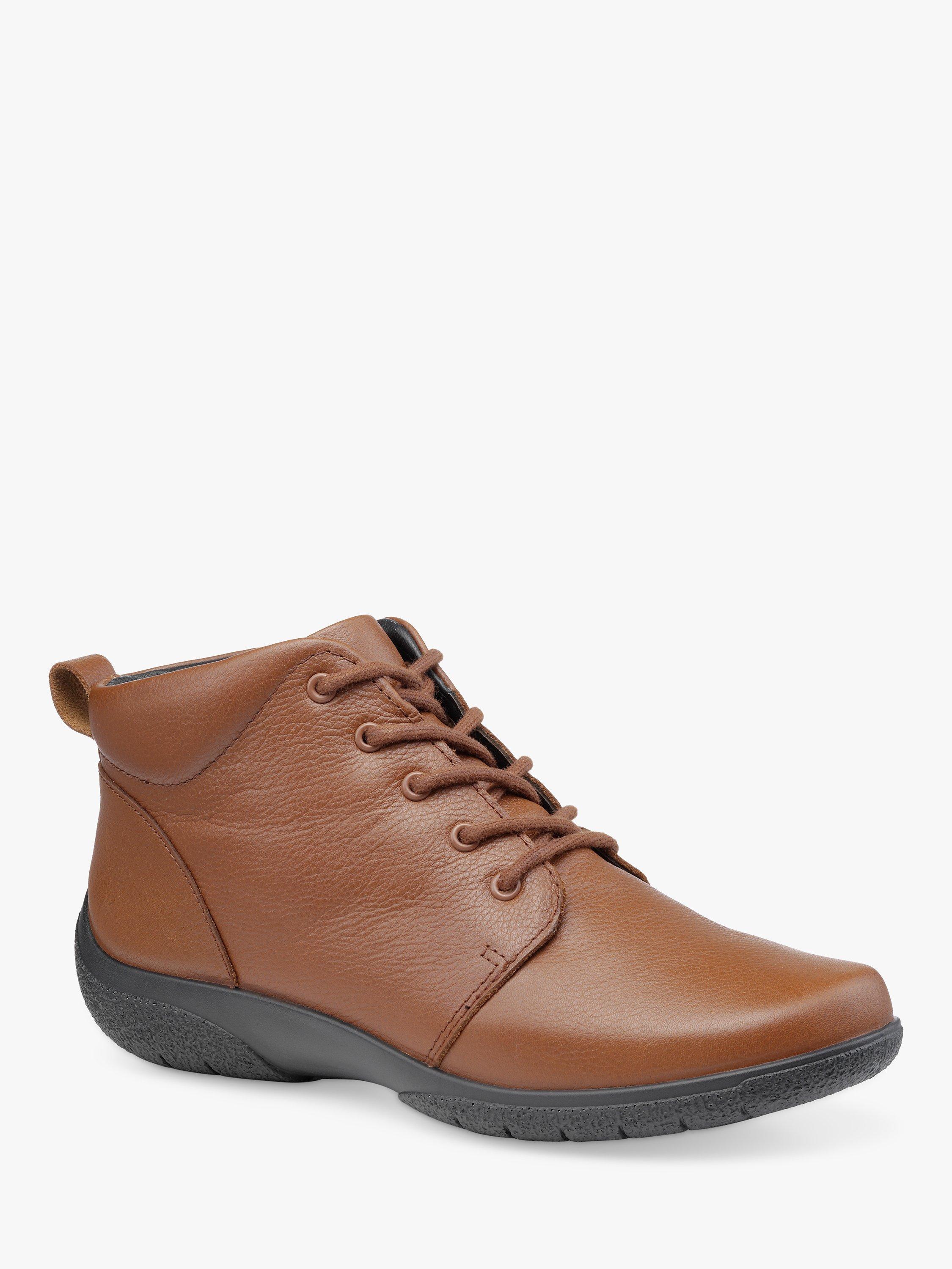 Hotter Ellery Leather Lace Up Ankle Boots, Rich Tan, 3.5S