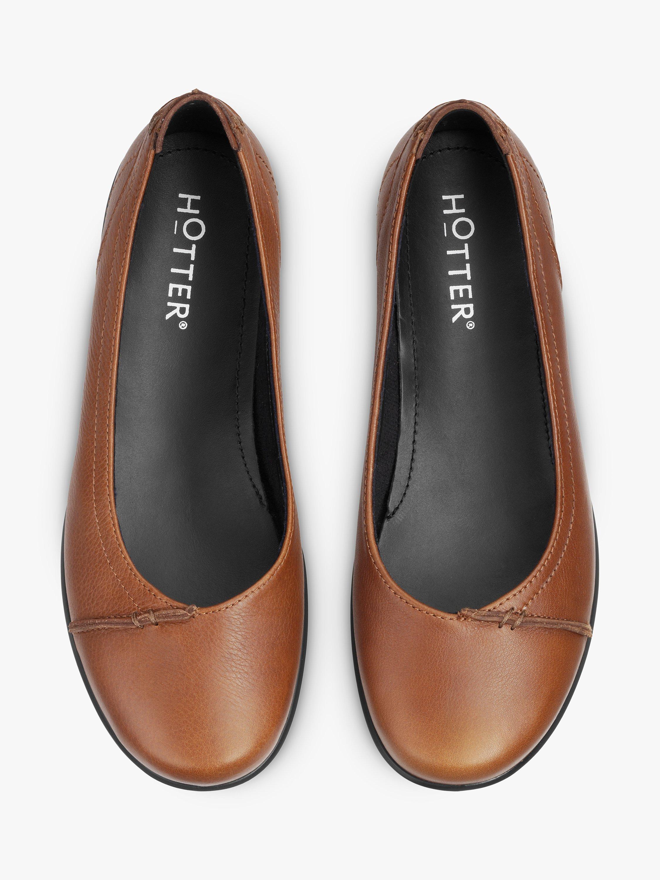 Product image 3 of 4, which shows Hotter Robyn II Wide Fit Ballet Pumps, Rich Tan, 3