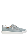 Hotter Chase II Leather Zip and Go Trainers, Sage