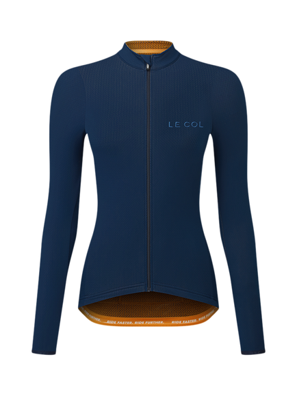 Le Col Hors Categorie Long Sleeve Jersey Top, Navy/Saffron, Navy/Saffron