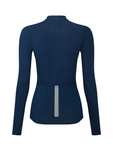 Le Col Hors Categorie Long Sleeve Jersey Top, Navy/Saffron - view 2, Navy/Saffron
