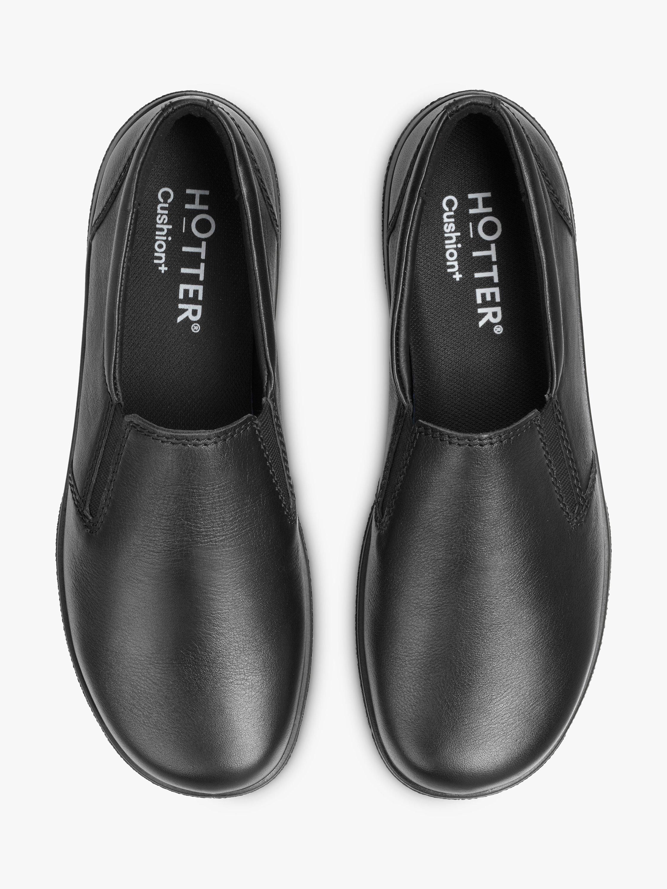 Product image 3 of 4, which shows Hotter Glove II Extra Wide Fit Leather Slip-On Shoes, Black, 4
