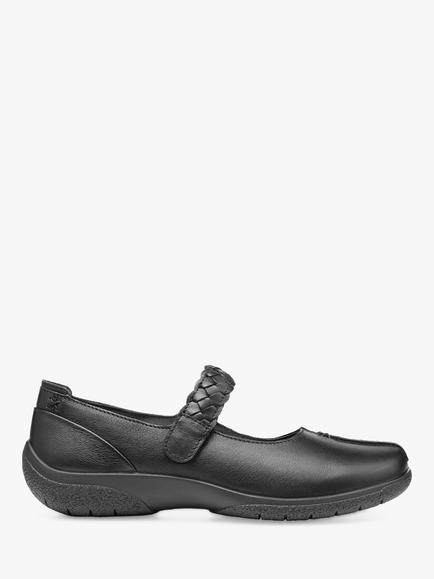 Hotter Shake II Wide Fit Classic Mary Jane Shoes, Black, Black