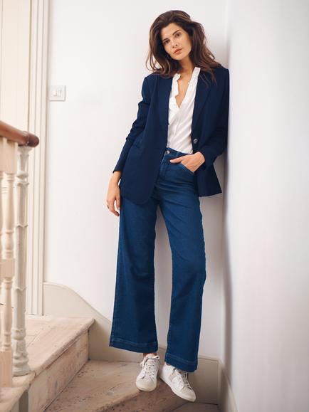 NRBY Ash Denim Wide Leg Jeans, Blue, Blue