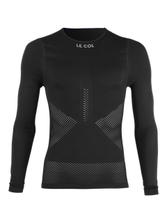 Le Col Unisex Pro Mesh Long Sleeve Base Layer Cycling Top, Black, L-XL