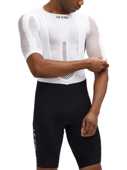Le Col Unisex Pro Mesh Short Sleeve Base Layer Cycling Top, White