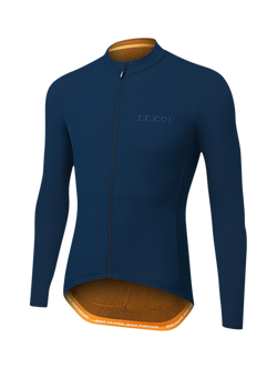 Le Col Hors Categorie Long Sleeve Jersey Top, Navy/Saffron - view 2, Navy/Saffron