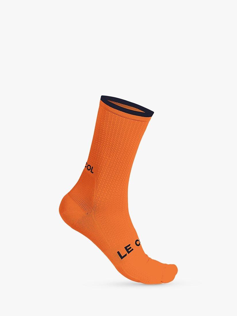 Product image 1 of 1, which shows Le Col Cycling Socks, Saffron/Navy, S-M