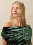 Ro&Zo Ripple Velvet Off The Shoulder Top, Green