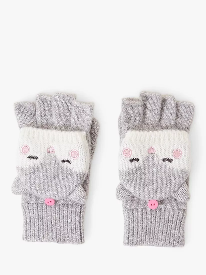 Angels by Accessorize Kids' Snow Fox Gloves, Grey/Multi