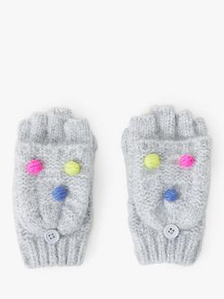 Angels by Accessorize Kids' Pom Pom Gloves, Grey/Multi, Grey/Multi