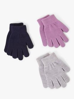 Angels by Accessorize Kids' Gloves, Pack of 3, Purple/Multi, Purple/Multi