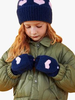 Angels by Accessorize Kids' Heart Capped Gloves, Navy/Multi - view 2, Navy/Multi