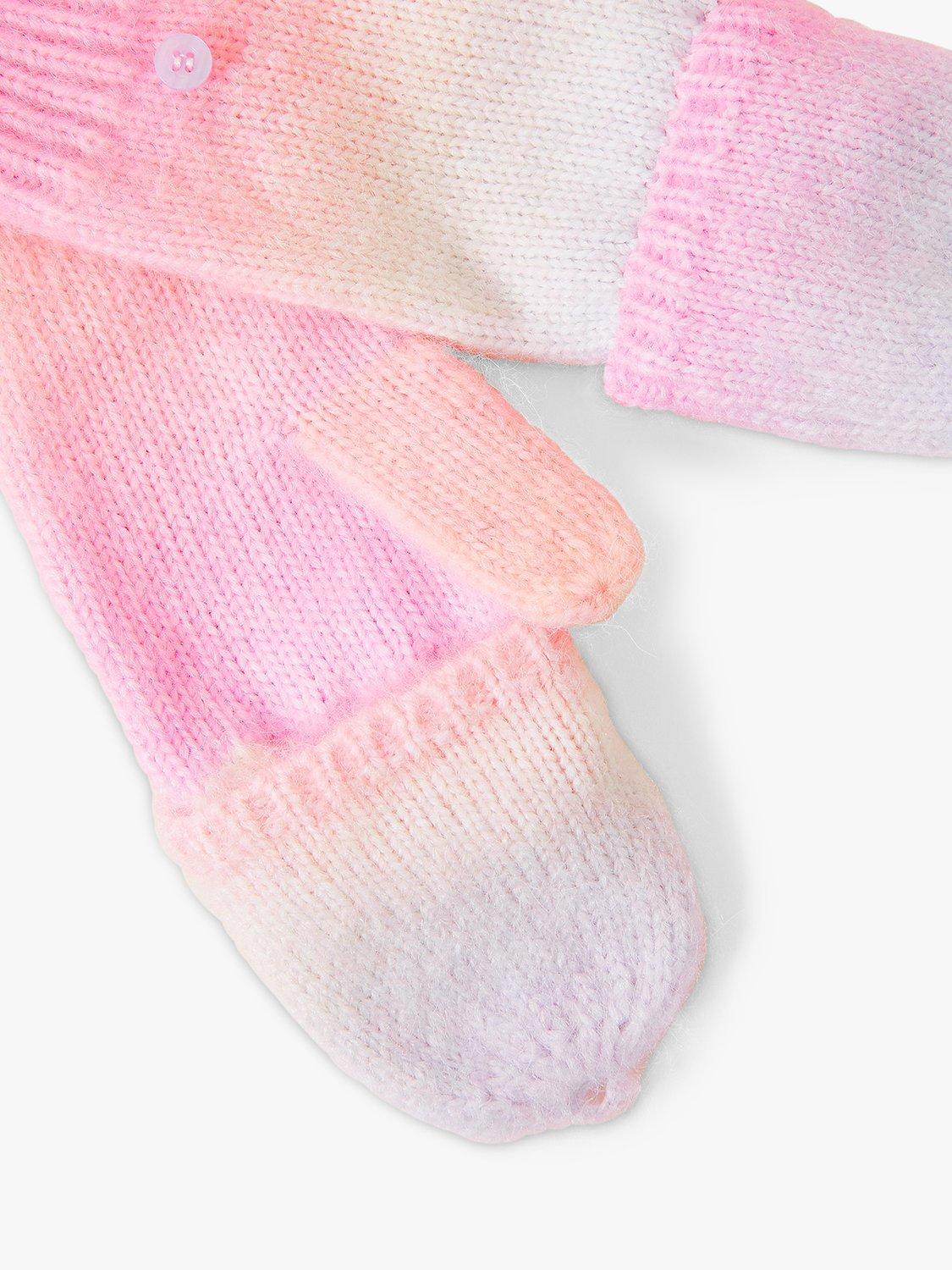 Product image 2 of 2, which shows Angels by Accessorize Kids' Wool Blend Rainbow Space Dye Gloves, Pink/Multi, 6-8 years