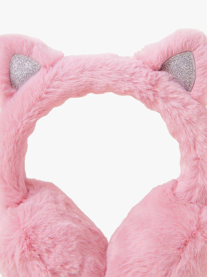 Product image 2 of 2, which shows Angels by Accessorize Kids' Fluffy Cat Ear Muffs, Pink, One Size