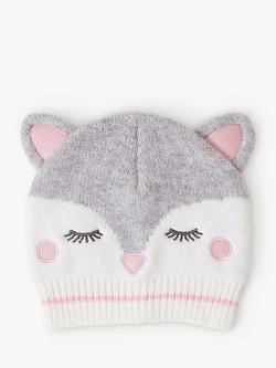 Angels by Accessorize Kids' Snow Fox Beanie Hat. Grey/Multi, Grey/Multi