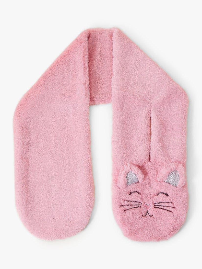 Product image 1 of 2, which shows Angels by Accessorize Kids' Fluffy Cat Scarf, Pink, One Size