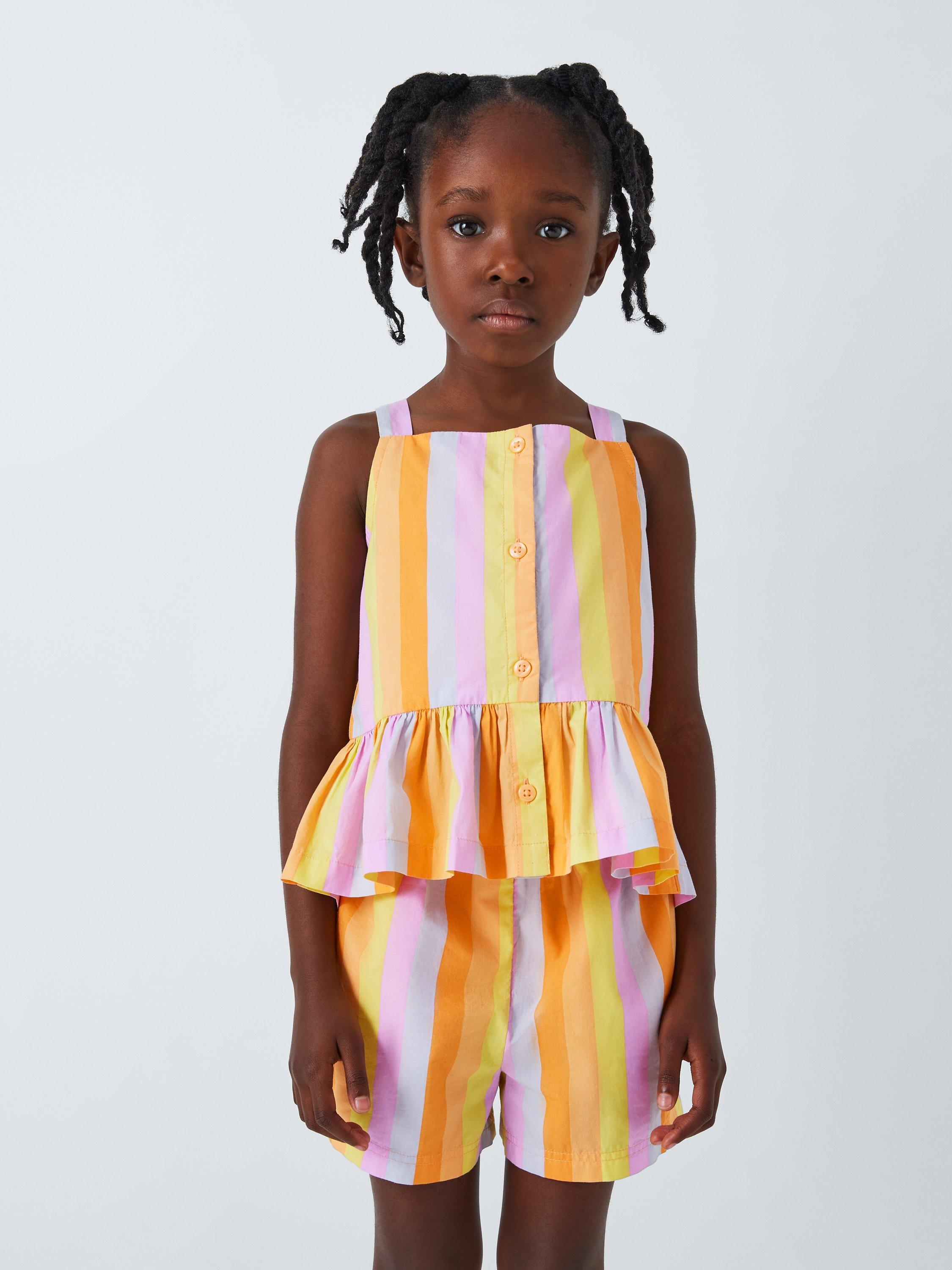 John Lewis ANYDAY Kids' Multi Stripe Top & Short Set, Multi