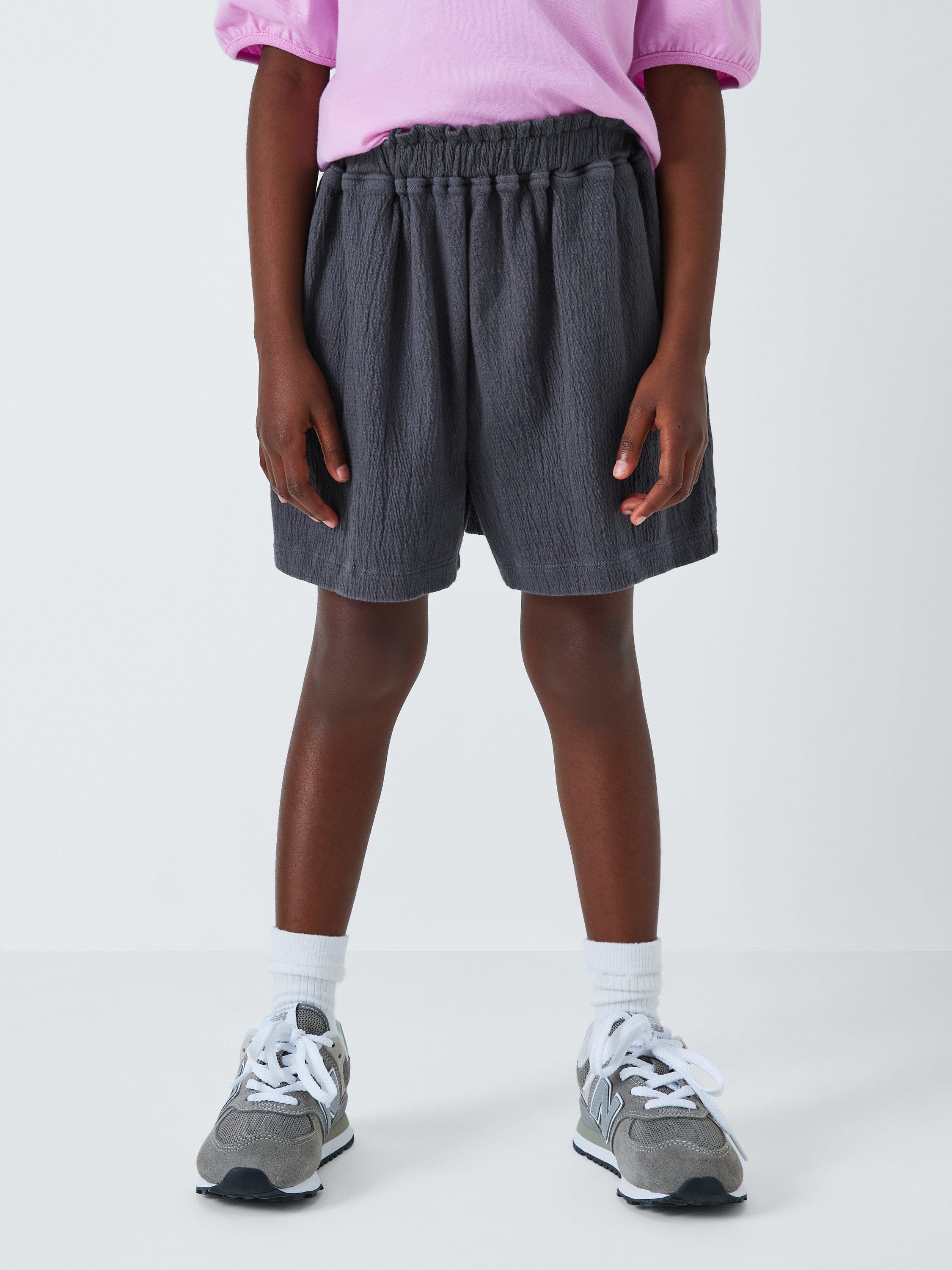 John Lewis ANYDAY Kids' Crinkle Shorts, Nine Iron