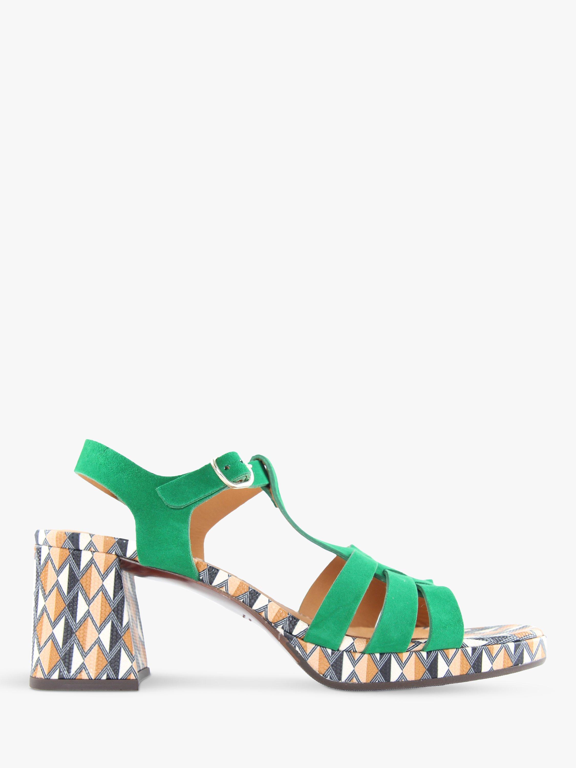 Chie Mihara Gapaxi Leather Sandals, Green/Multi