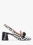 Chie Mihara Moby Leather Heeled Loafers, Black/White