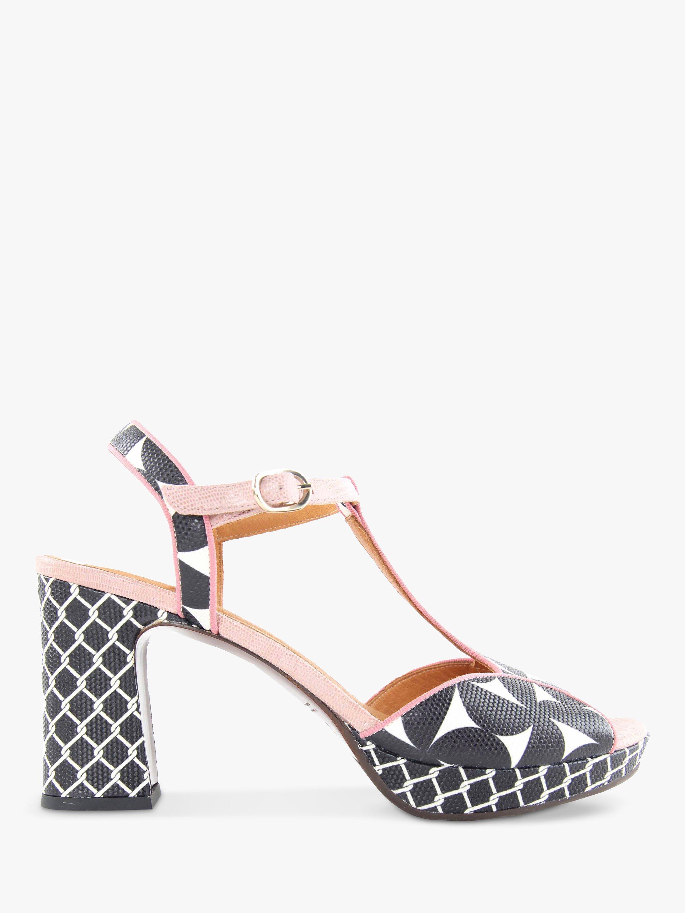 Chie Mihara Keduni Leather Sandals, Pink/Black/Multi