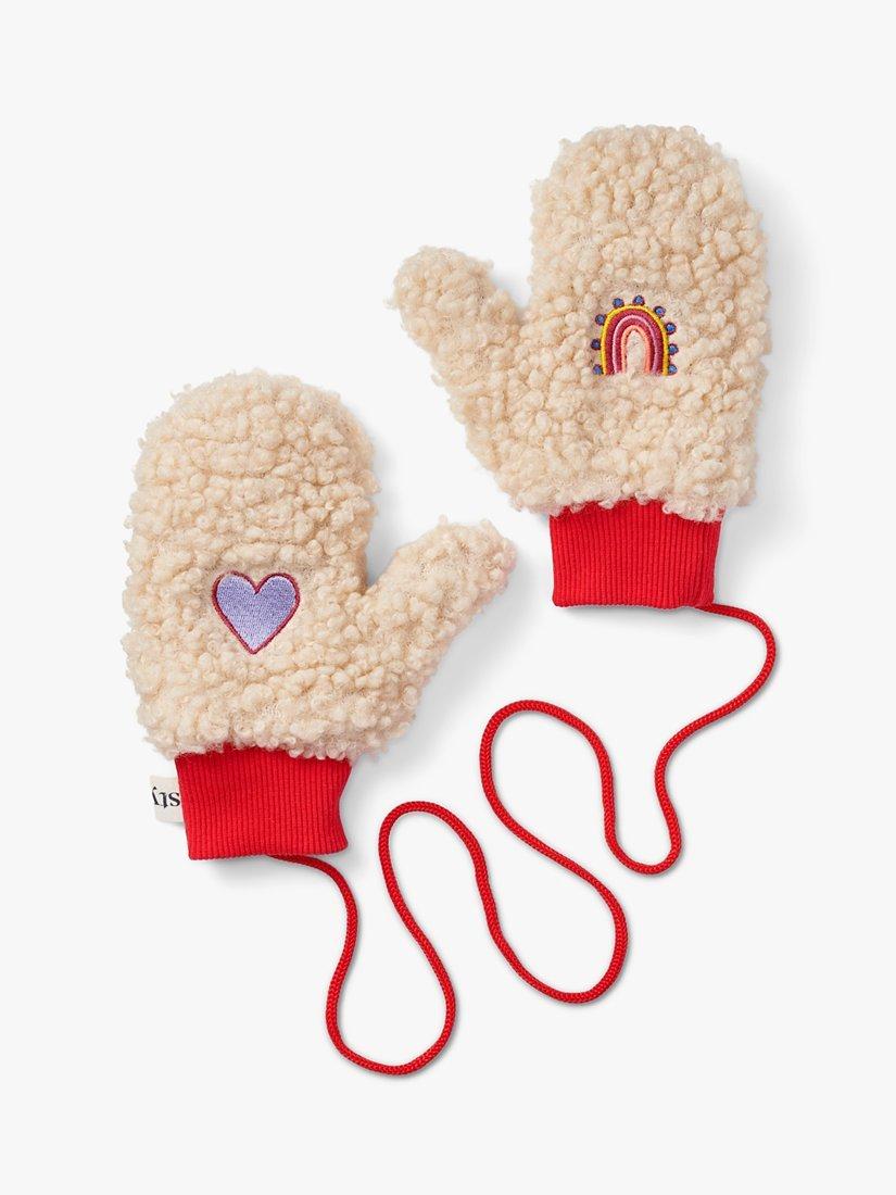 Stych Kids' Heart Borg Mittens, Natural