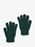 Small Stuff Kids' Initial Knitted Gloves, Green/Multi, J