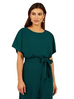 Mela London Batwing Stretch Jumpsuit - view 2, Green