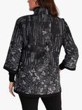 chesca Abstract Floral Print Contrast Panels Jacket, Black/White