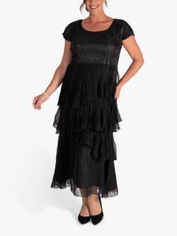 chesca Tiered Midi Dress, Black