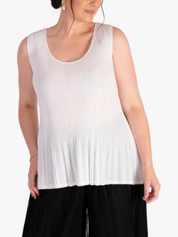chesca Plissé Pleated Mesh Camisole, Ivory