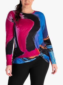 chesca Artist Print Jersey Twist Top, Multi, Pink/Multi