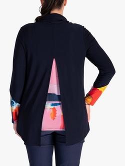 chesca Cowl Neck Tunic Top, Navy/Multi - view 2, Navy/Multi