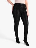 chesca Animal Print Ponteroma Slim Leg Trousers, Black