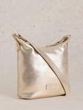 White Stuff Mini Fern Leather Crossbody, Gold