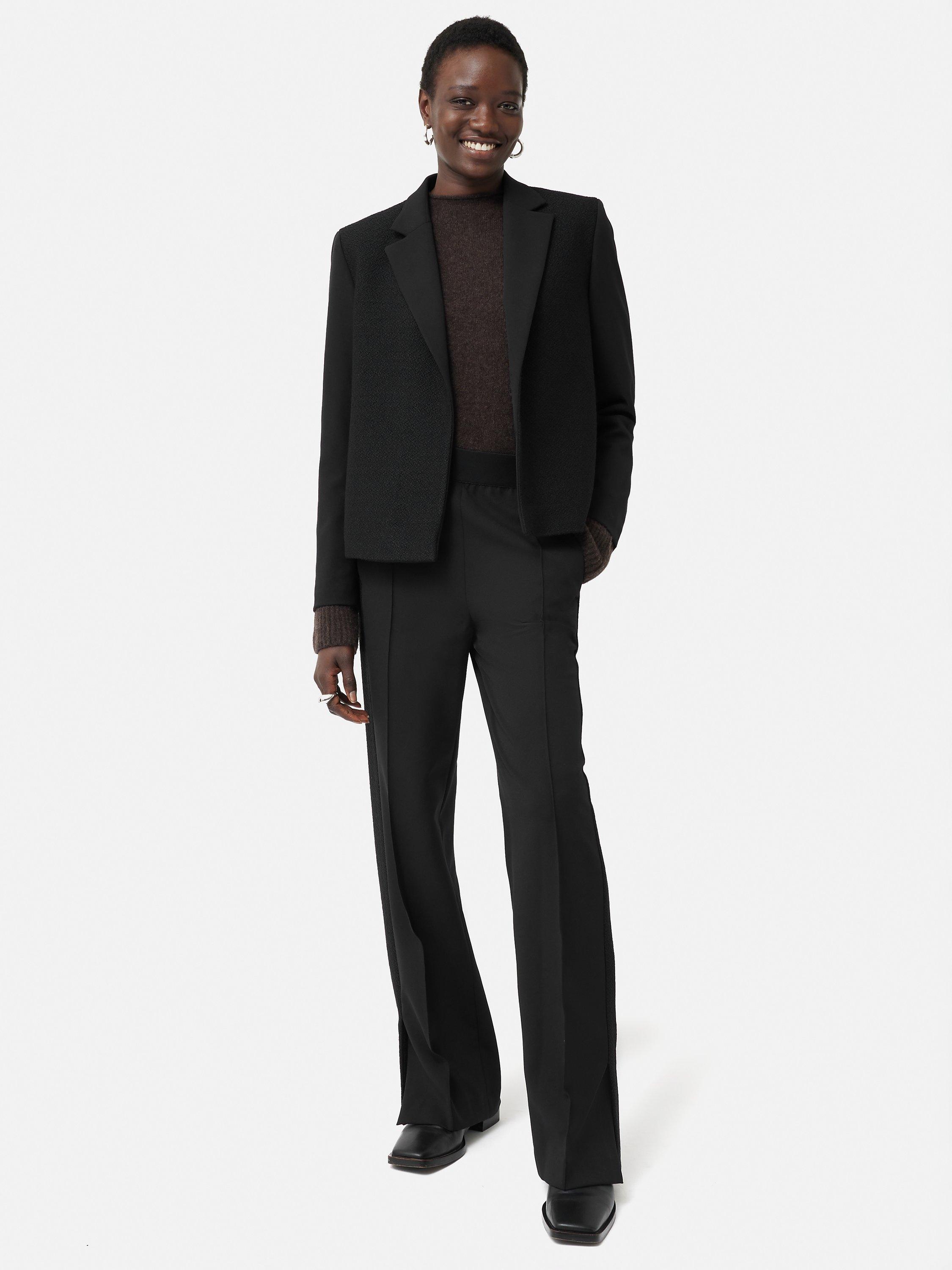 Jigsaw Boucle Mix Cropped Jacket, Black