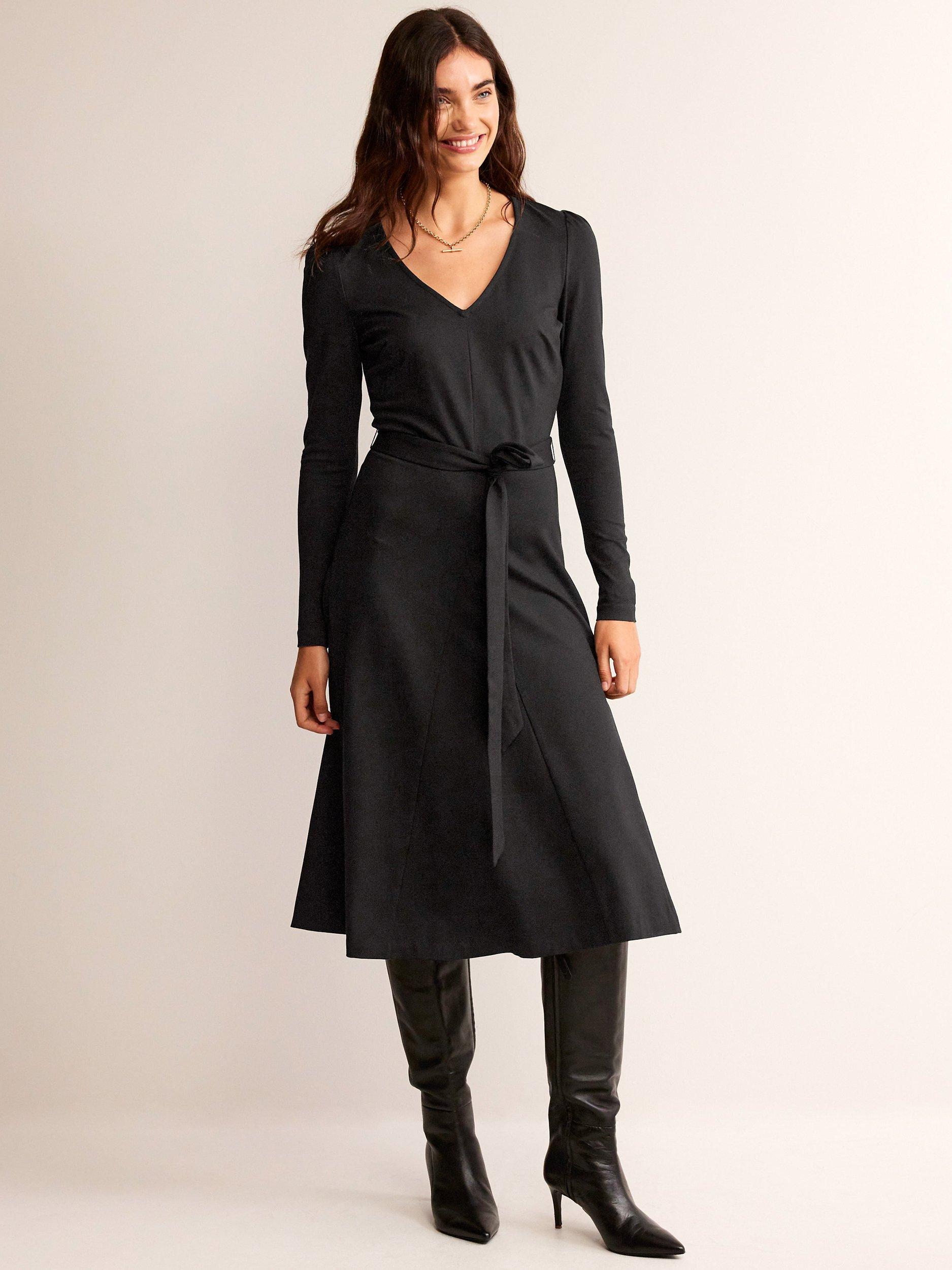 Boden Bella V-Neck Midi Dress, Black