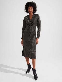 Hobbs Hatty Jersey V Neck Dress, Gold, Gold