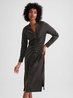 Hobbs Hatty Jersey V Neck Dress, Gold - view 2, Gold