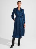 Hobbs Yvonne Geometric Print Shirt Dress, Navy/Multi
