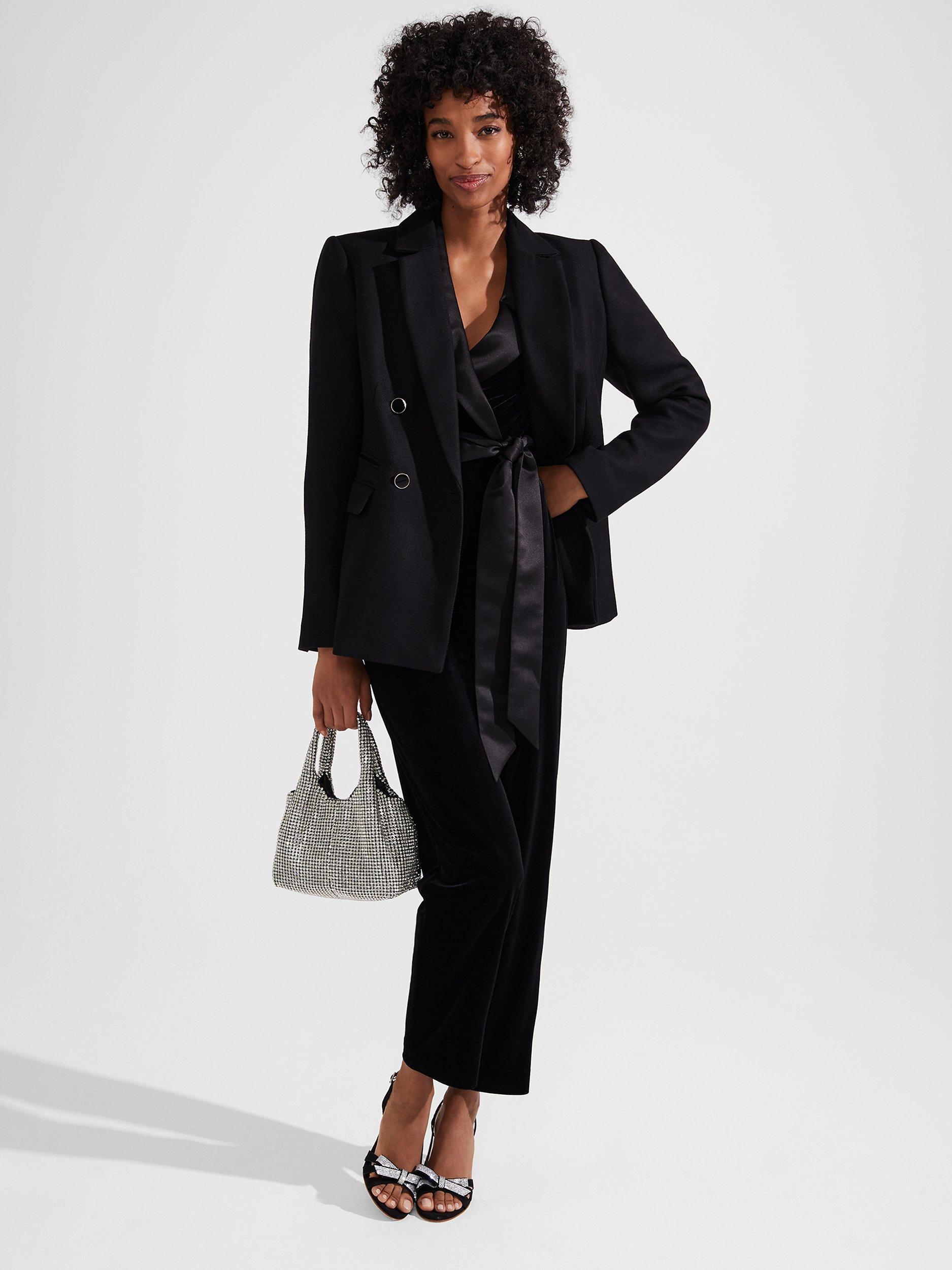 Hobbs Luisa Tuxedo Jumpsuit Black