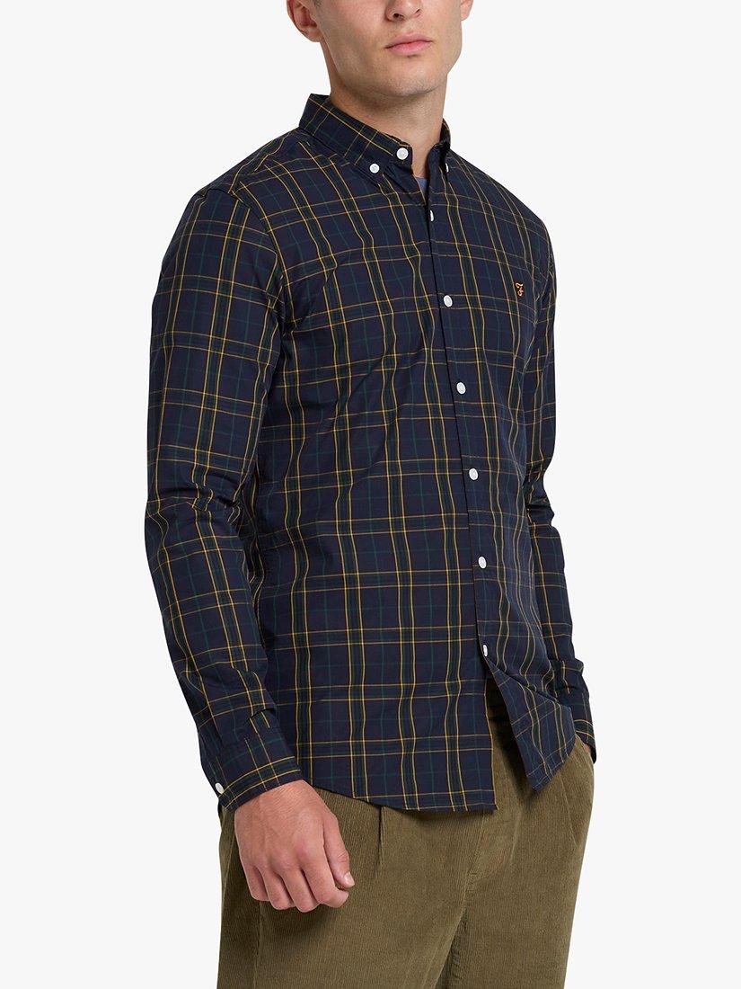 Farah Yorke Check Organic Cotton Shirt, River Bed
