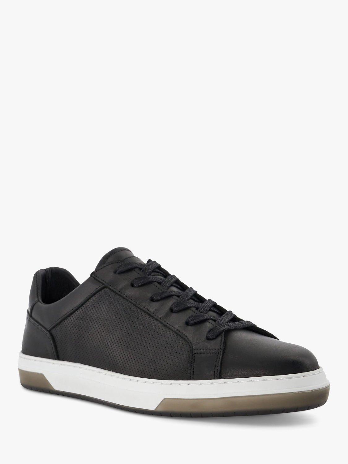 Product image 2 of 5, which shows Dune London Tie Leather Black Trainers, Black-leather, EU40