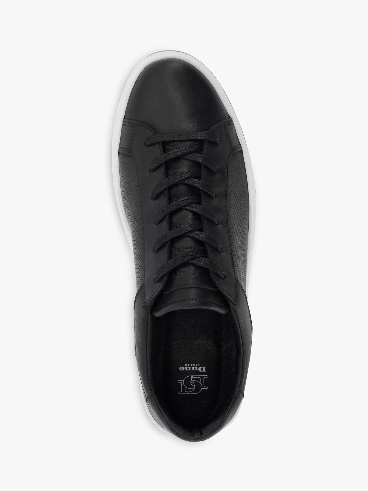Product image 3 of 5, which shows Dune London Tie Leather Black Trainers, Black-leather, EU40