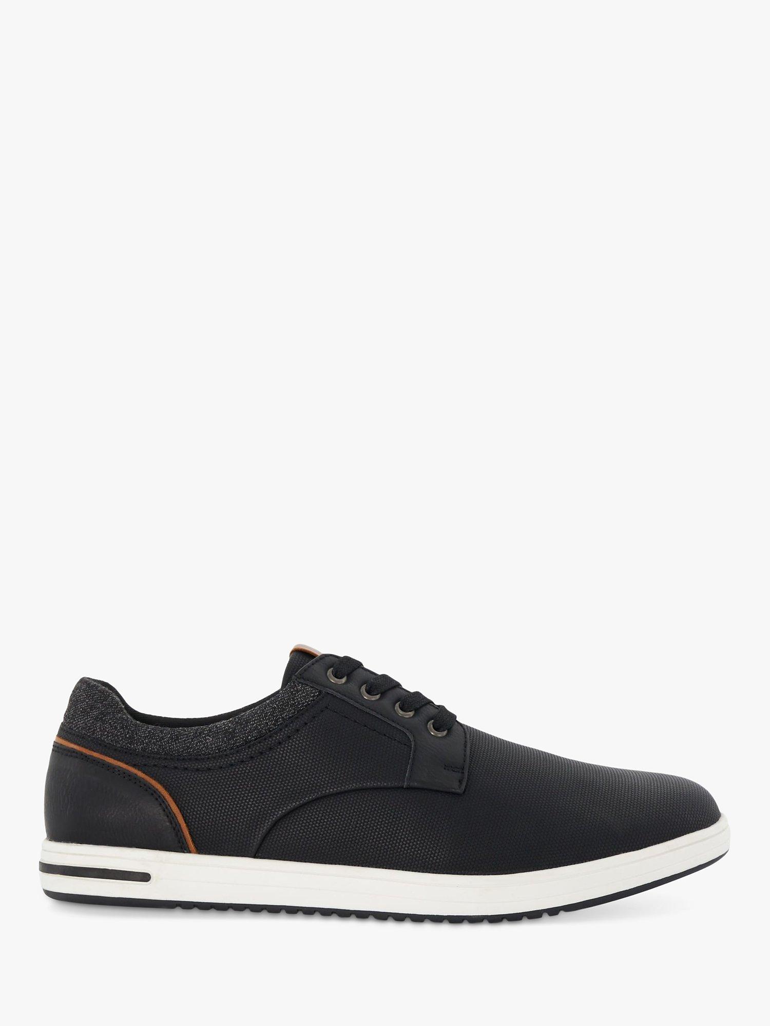 Product image 1 of 4, which shows Dune Wide Fit Trip Collar Embossed Plims, Black, EU44