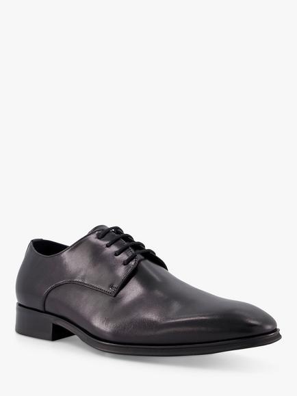 Dune London Wide Fit Satchel Leather Oxford Shoes, Black - view 2, Black-leather